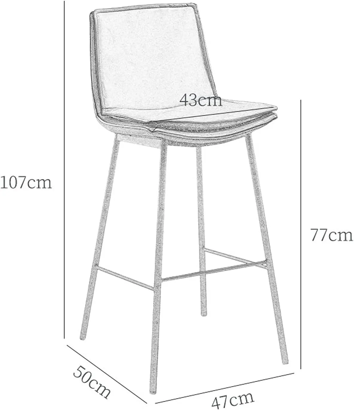 Bar Chairs Modern Adjustable Lift Swivel Bar Stool PU Leather Chair Counter Height Bar Stool with Armrest and Footrest 2 Pack Bar Stools with Back(C)