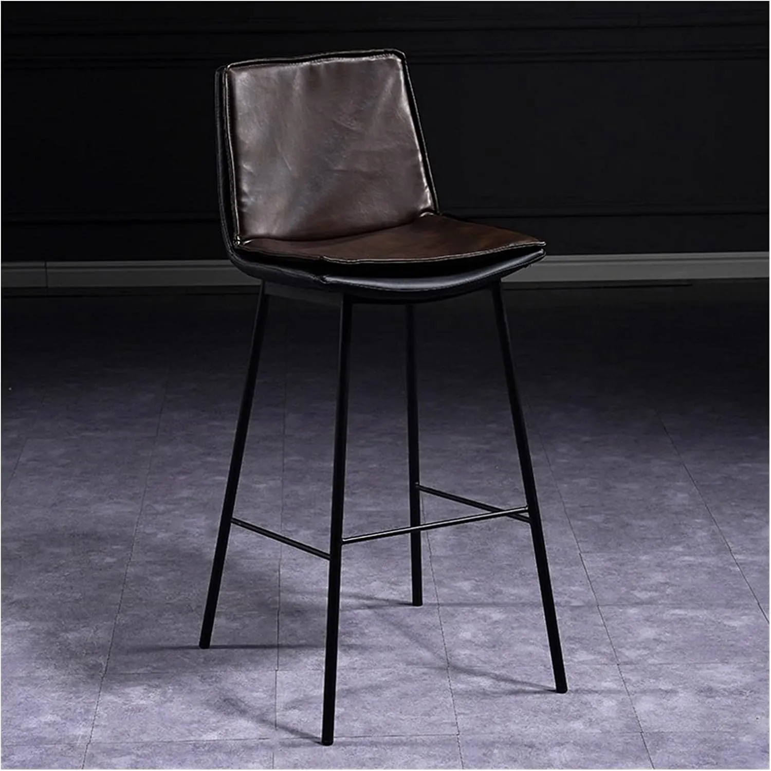 Bar Chairs Modern Adjustable Lift Swivel Bar Stool PU Leather Chair Counter Height Bar Stool with Armrest and Footrest 2 Pack Bar Stools with Back(C)