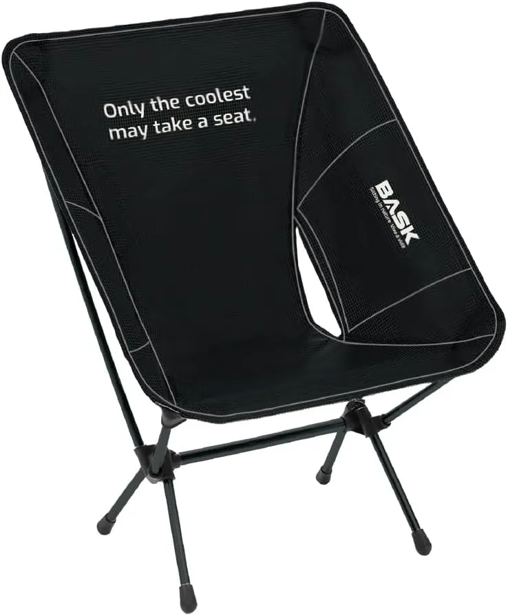 BASK Portable Extra Large Backpacking Chair in Aluminum – Comfortable, Lightweight and Durable, Ideal for Camping, Hiking, Fishing, Beach, Garden and Leisure - Foldable, Compact and Durable 330lbs