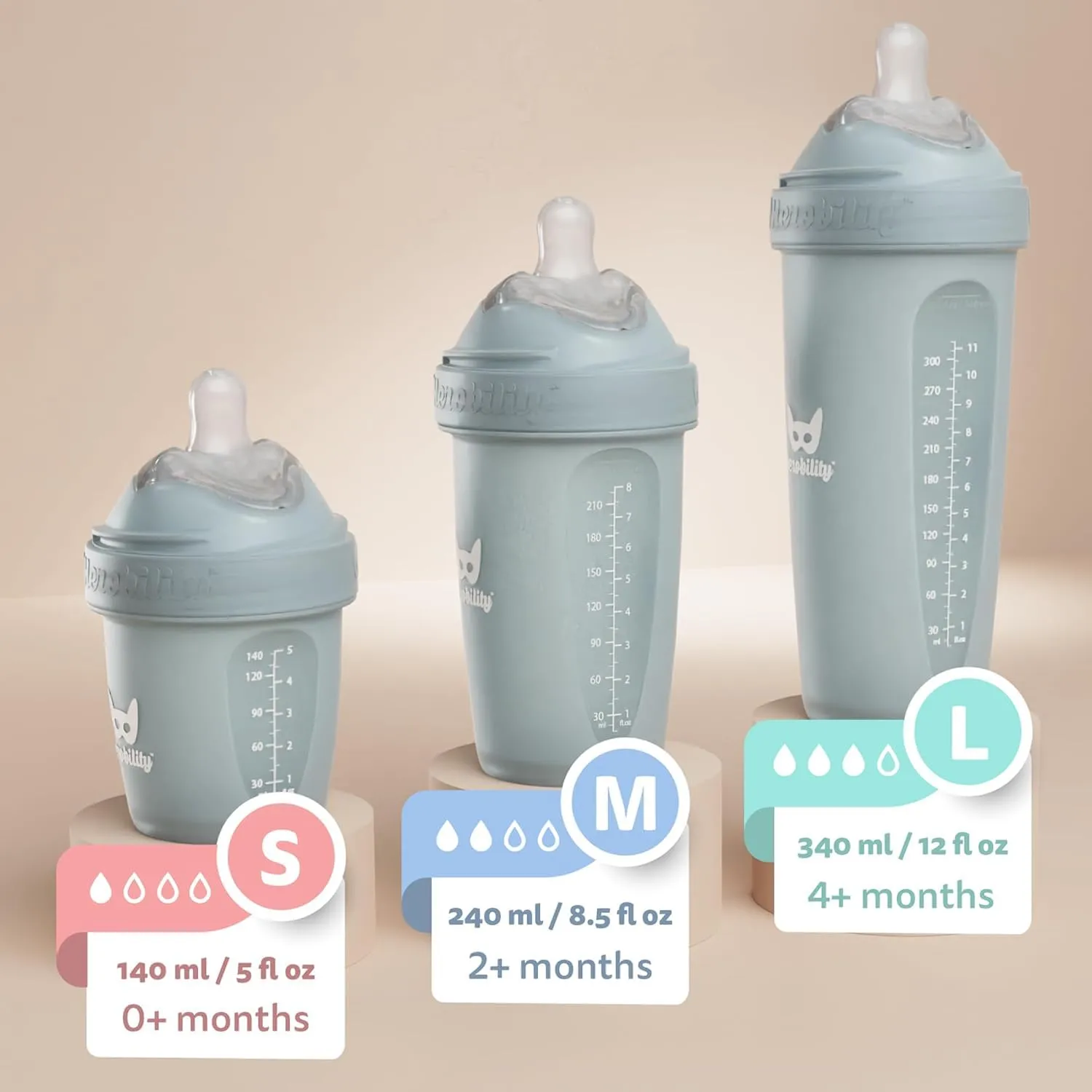 Batman DC Comics - Herobility Double Anti-Colic Baby Bottles – 5 fl oz/140ml – 3-Pack