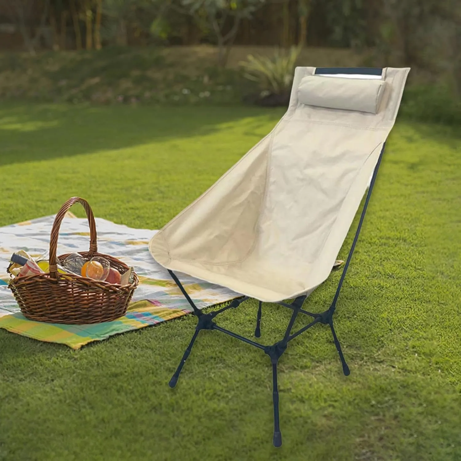 Beach and Camping Chair with Mesh Design for Outdoor Use
