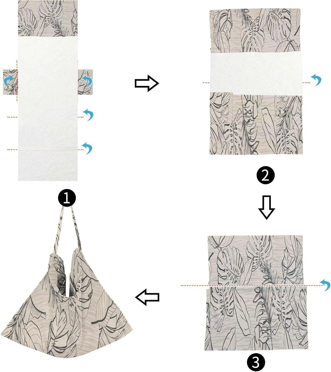 Beach Chair Covers Set of 2 Vintage Floral and Tropical Leaves Patternpalm Trees in Beach Chair Cover with Side Pockets for Sun Lounger Pool Sunbathing