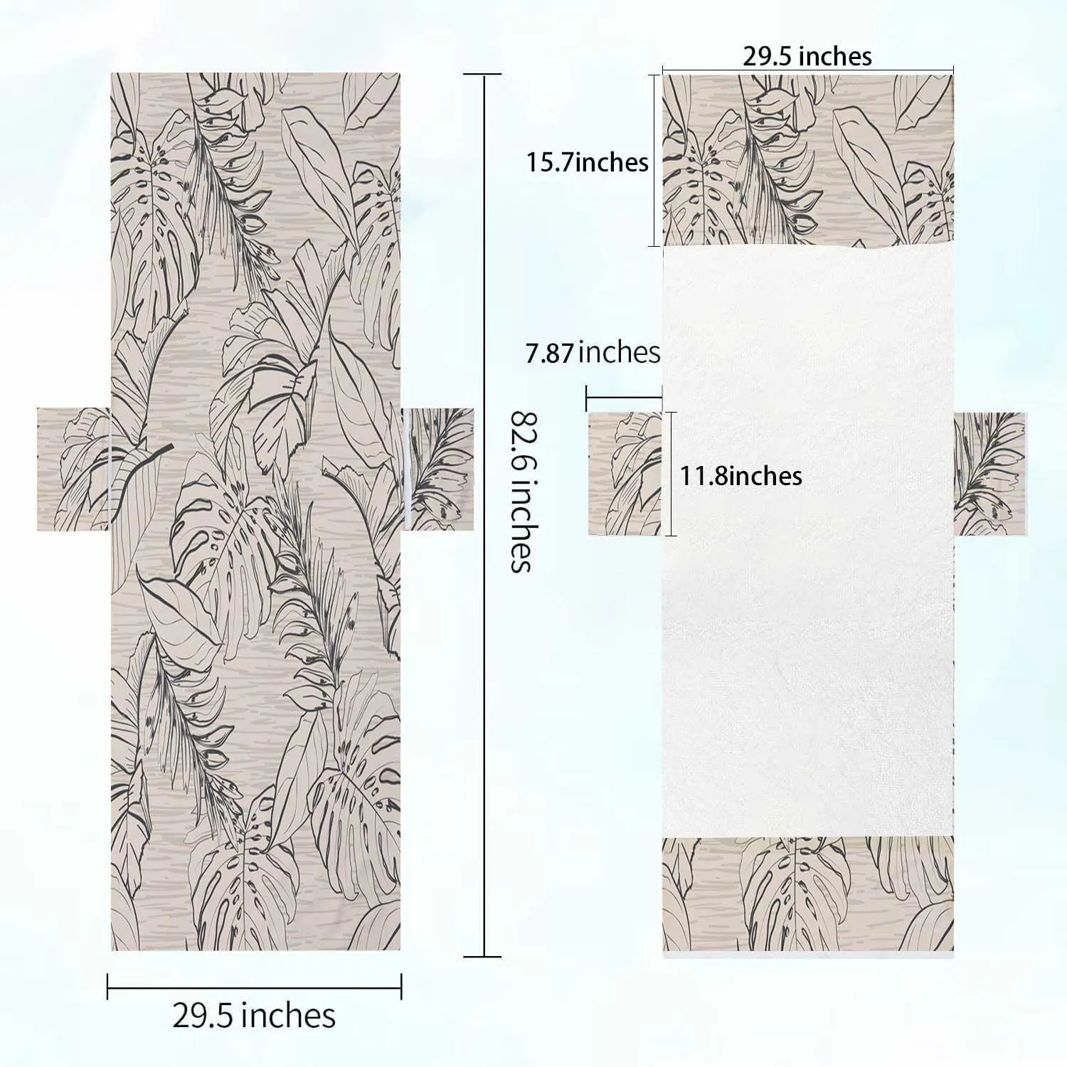 Beach Chair Covers Set of 2 Vintage Floral and Tropical Leaves Patternpalm Trees in Beach Chair Cover with Side Pockets for Sun Lounger Pool Sunbathing