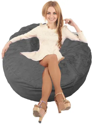 Bean Bag Chair Cover (No Filler), 3ft Fluffy Washable Large Bean Bag Chairs Cover for Adults for Living Room Bedroom Furniture