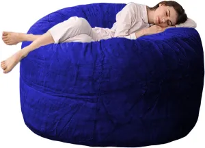 Bean Bag Chair Cover (No Filler), 4ft Fluffy Washable Large Bean Bag Chairs Cover for Adults for Living Room Bedroom Furniture
