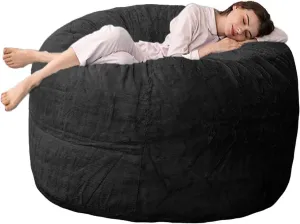 Bean Bag Chair Cover (No Filler), 4ft Fluffy Washable Large Bean Bag Chairs Cover for Adults for Living Room Bedroom Furniture