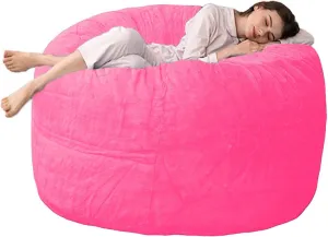 Bean Bag Chair Cover (No Filler), 4ft Fluffy Washable Large Bean Bag Chairs Cover for Adults for Living Room Bedroom Furniture