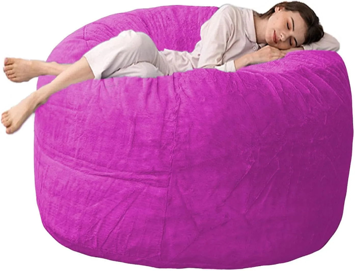 Bean Bag Chair Cover (No Filler), 4ft Fluffy Washable Large Bean Bag Chairs Cover for Adults for Living Room Bedroom Furniture