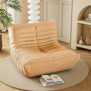 Bean Bag Chair, Lazy Floor Sofa Couch for Adults and Kids, Fireside Chair with Ergonomic Design, Memory Foam Lounge Chair for Living Room Bedroom, Office, Yellow