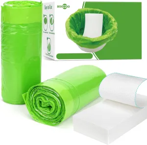 Bedside Commode Liners with Absorbent Pads, 50 Disposable Commode Bags and 50 Pads, Scented Adult Potty Chair Liners, Portable Commode Poop Bags for Commode Chair, Bedpan, Bucket Toilet