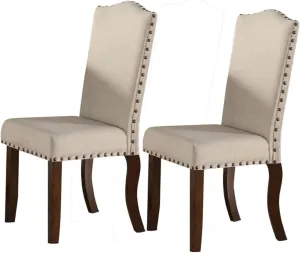 Benjara , Brown and Cream Rubber Wood Dining Chair