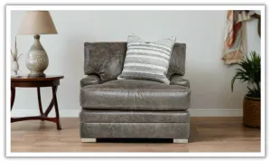 Bernhardt Burnham Leather Chair in Distressed Brown