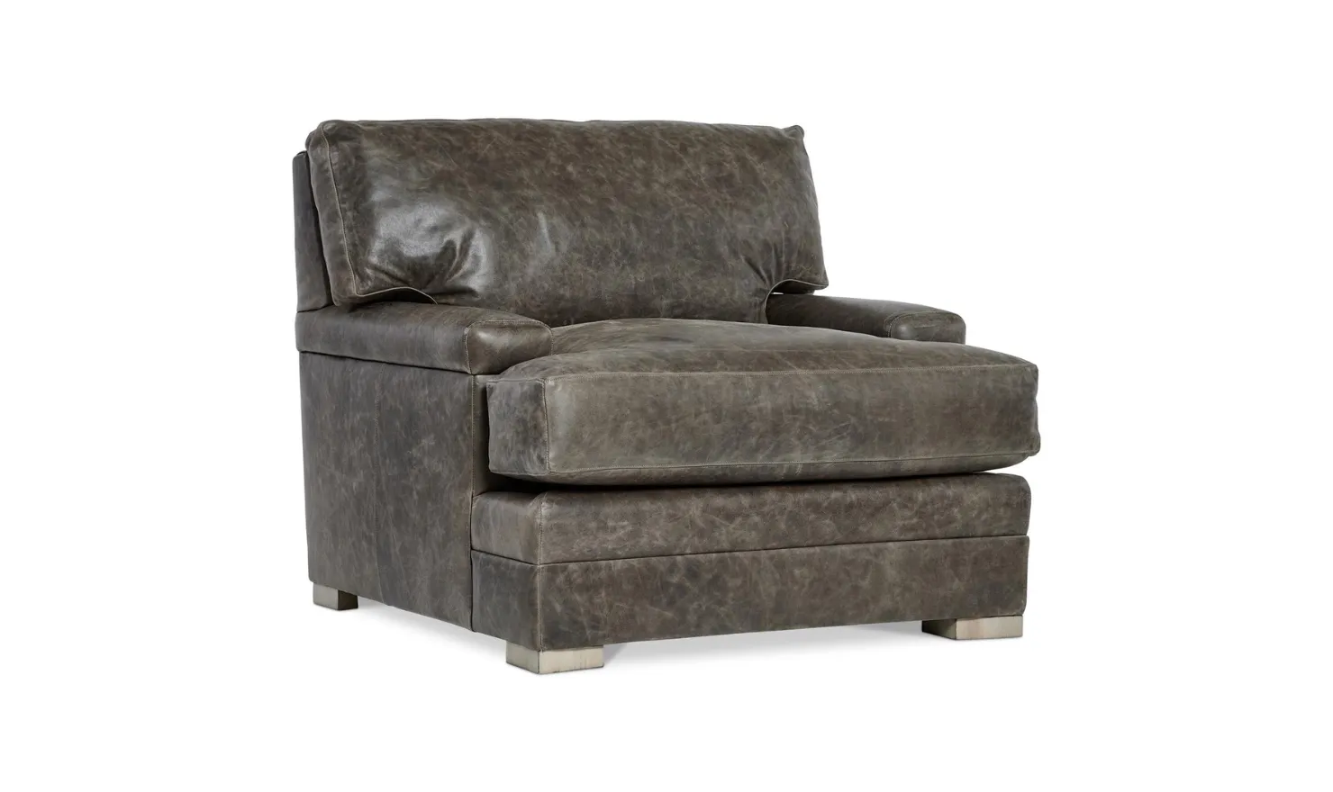 Bernhardt Burnham Leather Chair in Distressed Brown