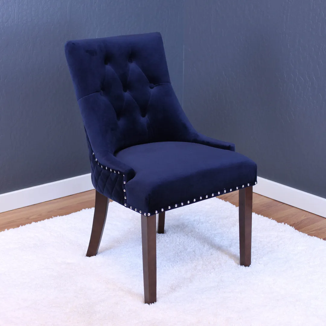 Bernyce Tufted Velvet Upholstered Dining Chair (Set of 2) Willa Arlo™ Interiors Upholstery Color: Ink Navy