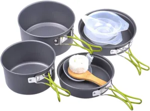 BESPORTBLE 2-3 Person Camping Cookware Set Non-Stick Pot Portable Cooking Kit Hiking Cooking Mess Kit