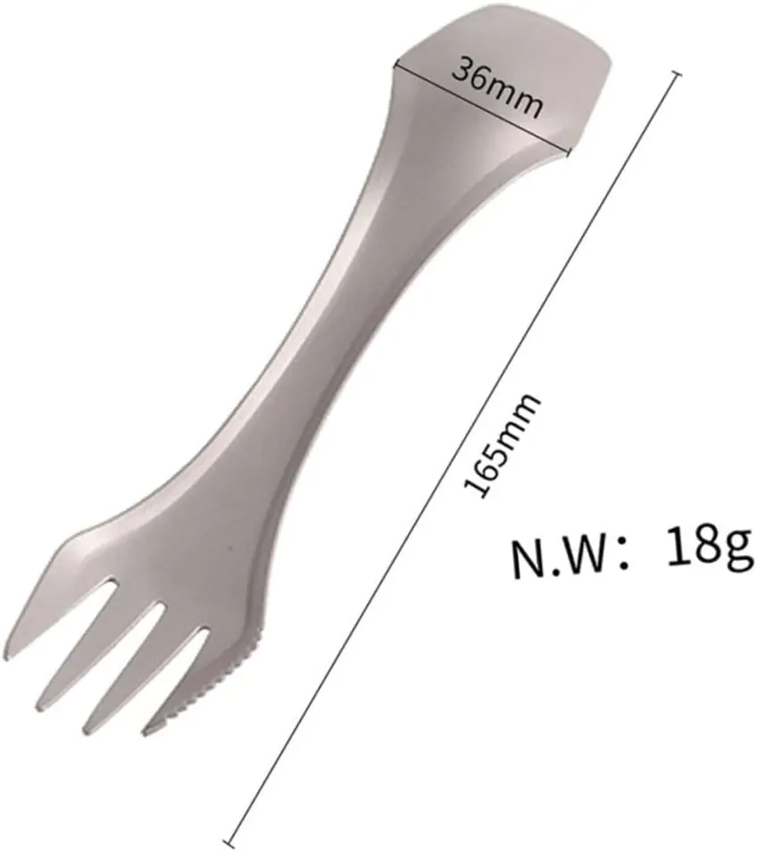 BESPORTBLE 2pcs Camping Cookware Set Lightweight Titanium Spoon Fork Outdoor Tableware