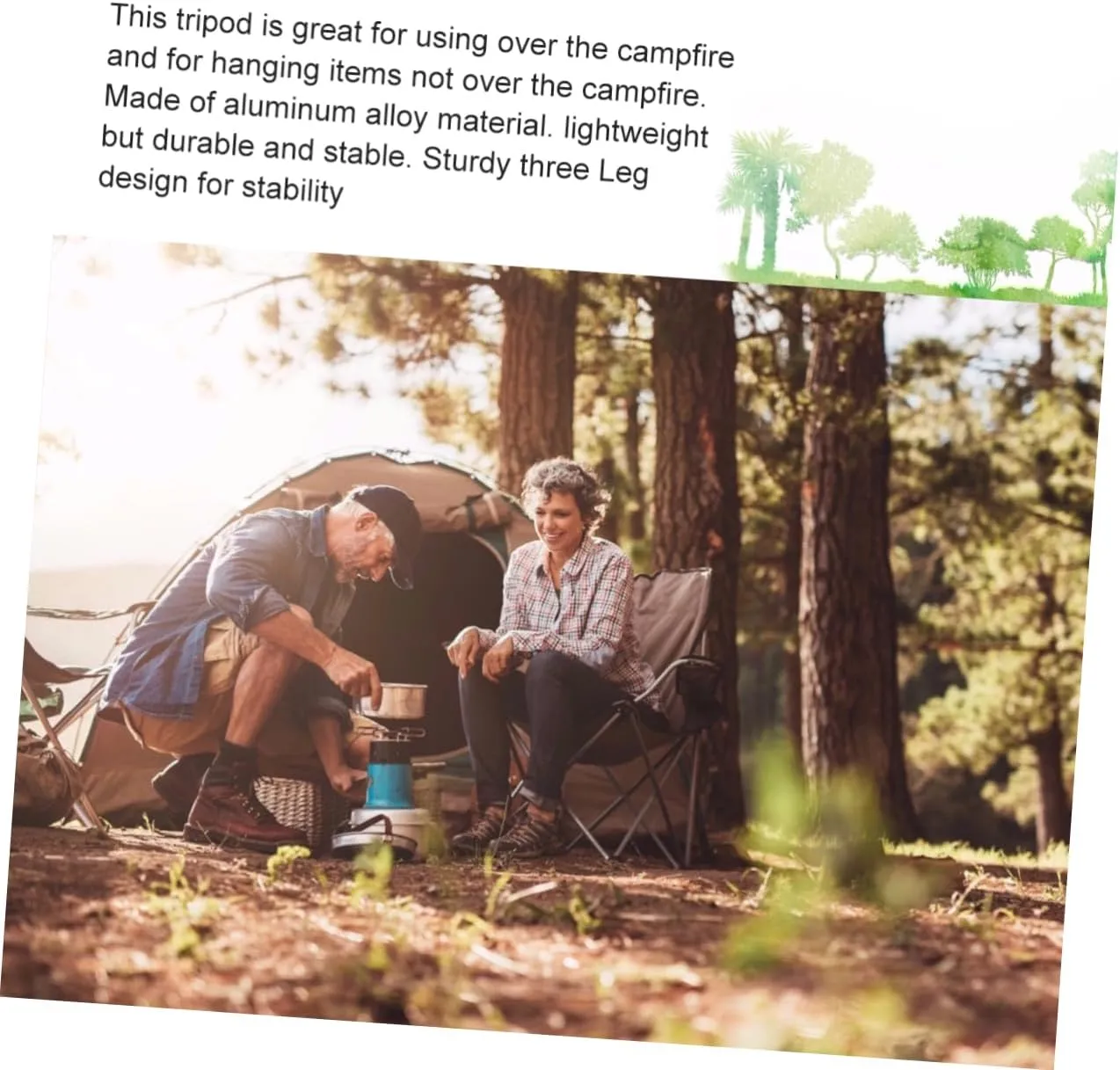BESPORTBLE Camping Tripod Grill Stand Braces Portable Bbq Plate for Outdoor Cooking Camping Trips