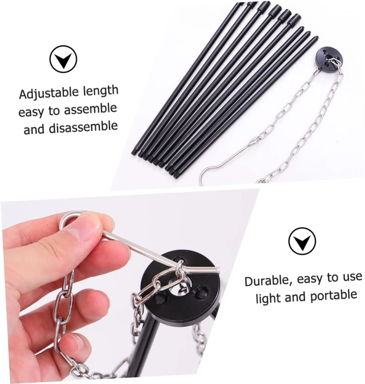 BESPORTBLE Camping Tripod Grill Stand Braces Portable Bbq Plate for Outdoor Cooking Camping Trips