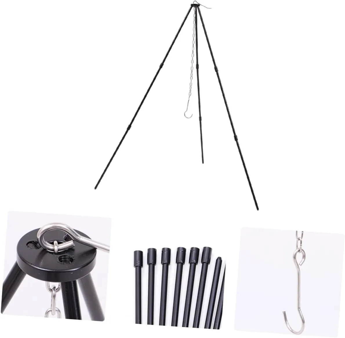 BESPORTBLE Camping Tripod Grill Stand Braces Portable Bbq Plate for Outdoor Cooking Camping Trips