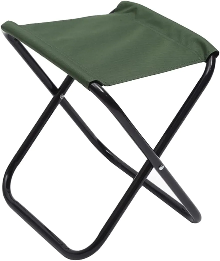 BESPORTBLE Foldable Stool Portable Folding Chair Household Folding Stool Compact Foldable Chair Durable Steel Wear-Resistant Fabric