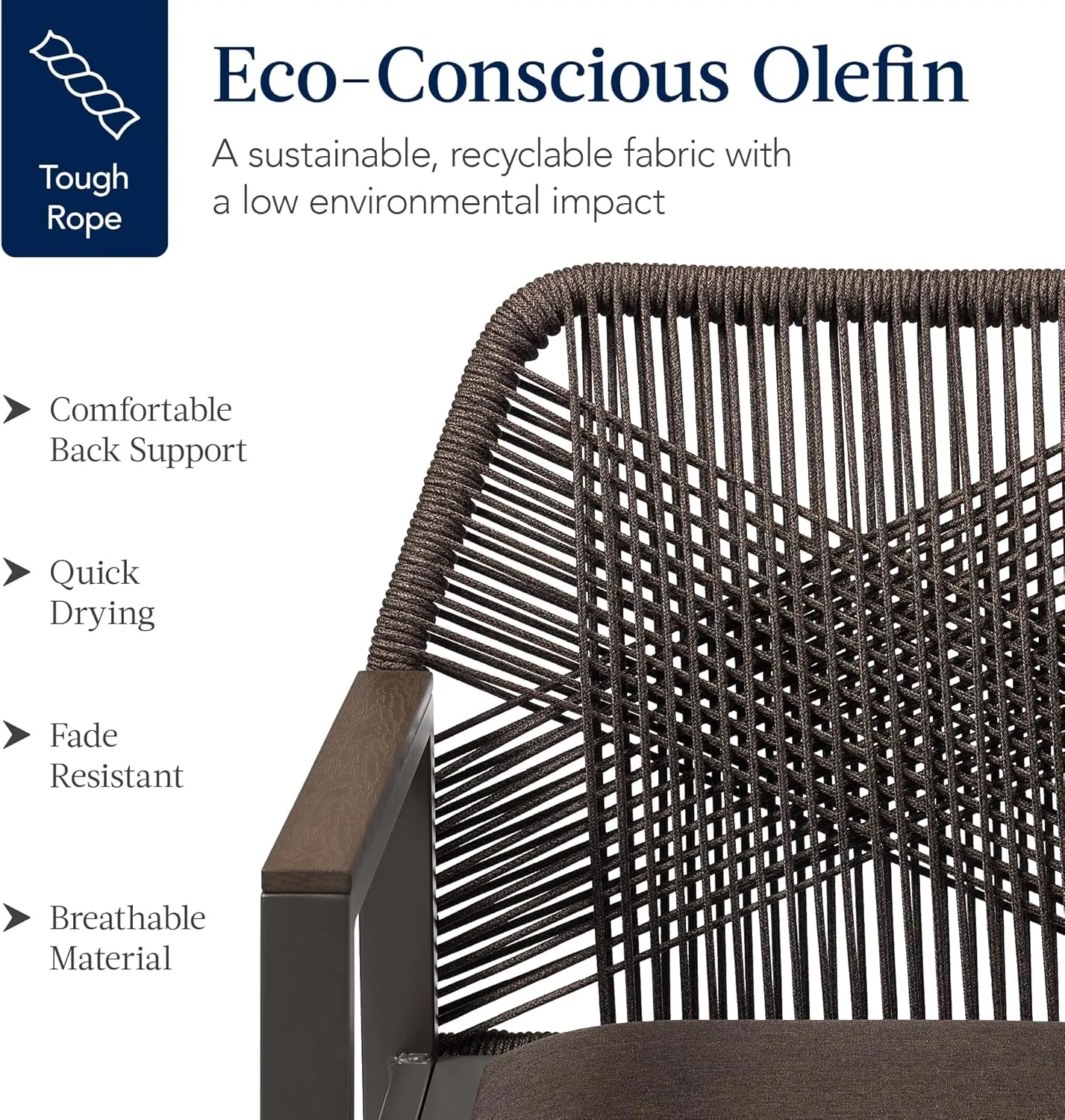 Best Choice Products Outdoor Dining Arm Chair Set of 2, Aluminum Frame with Armrest, All-Weather Woven Rope Chair Design - Brown/Mocha