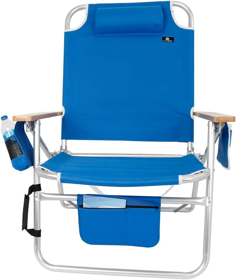 Big Jumbo 500 lbs XL Wide Heavy Duty Beach Chair for Big & Tall Adults, Aluminum Tubing - 4 Reclining Positions
