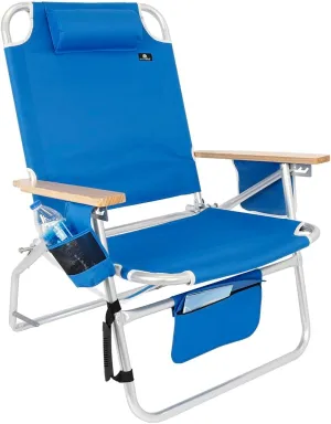 Big Jumbo 500 lbs XL Wide Heavy Duty Beach Chair for Big & Tall Adults, Aluminum Tubing - 4 Reclining Positions