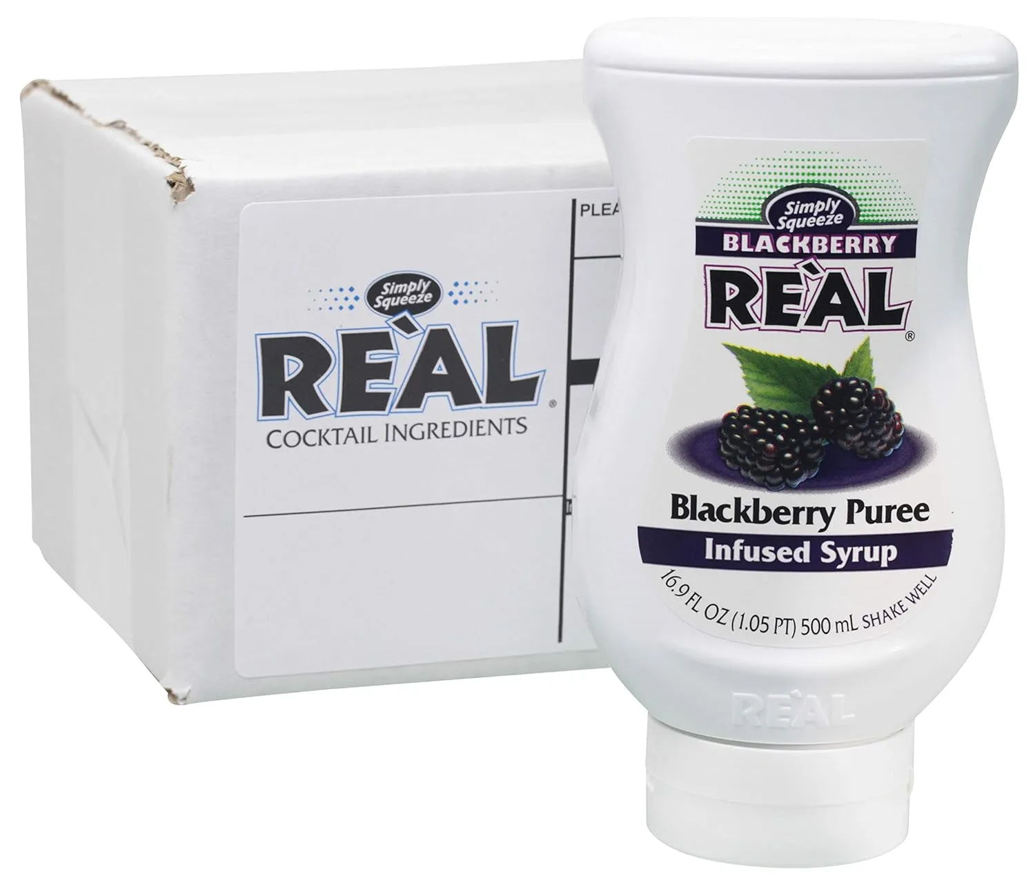 BLACKBERRY REÀL, Blackberry Puree Infused Syrup, 16.9 FL OZ Squeezable Bottle (Pack of 1)