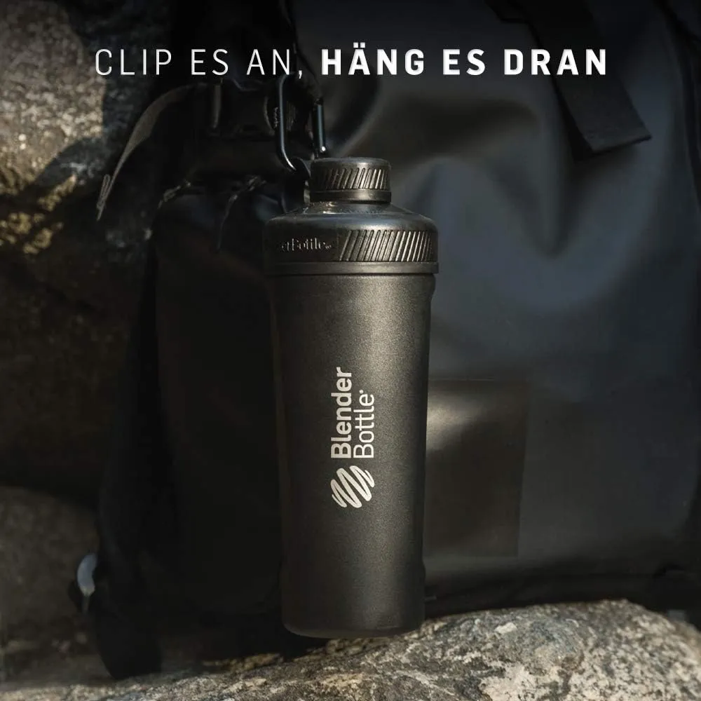 BlenderBottle Radian Insulated Stainless Steel Shaker Bottle, 26- Ounce, Matte Black