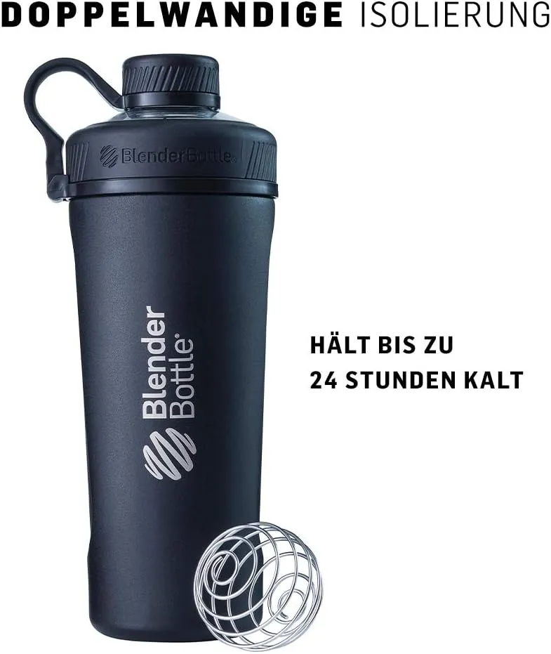BlenderBottle Radian Insulated Stainless Steel Shaker Bottle, 26- Ounce, Matte Black