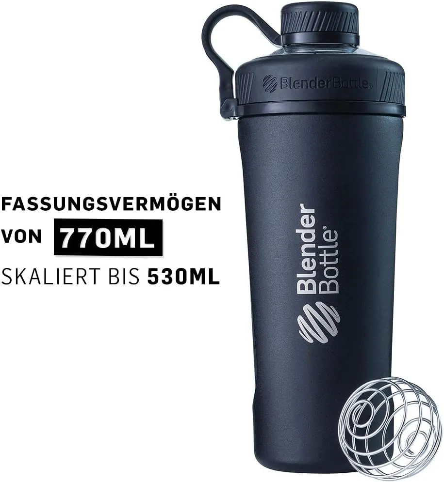 BlenderBottle Radian Insulated Stainless Steel Shaker Bottle, 26- Ounce, Matte Black