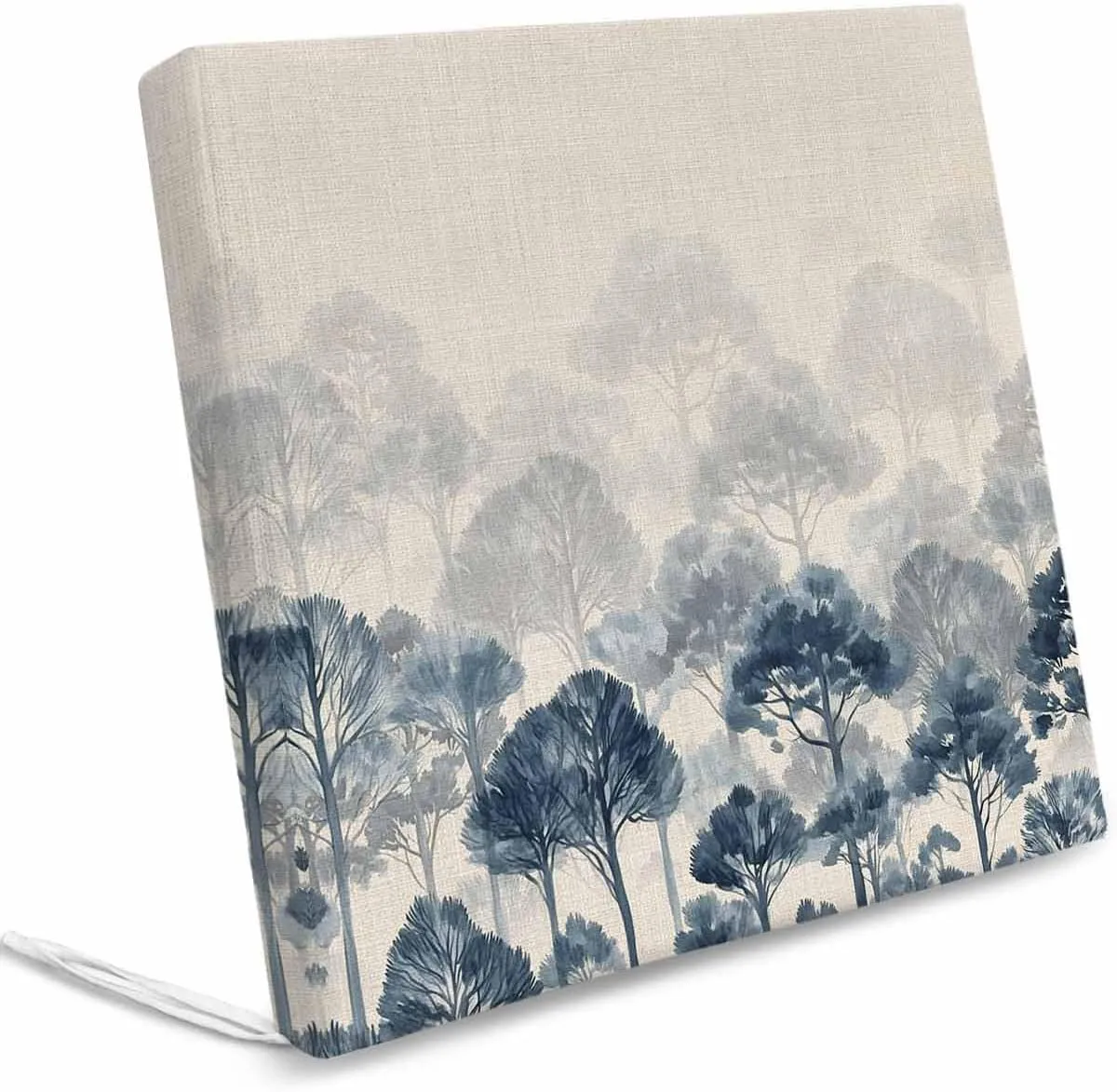 Blue Forest Outdoor Cushion Chair Cover Set of 4 - Waterproof Couch Seat Covers, Farmhouse Botanical Tree Scenery Beige Patio Furniture Protector Cushions Slipcovers for Sofa/RV, 22"x22"x4"