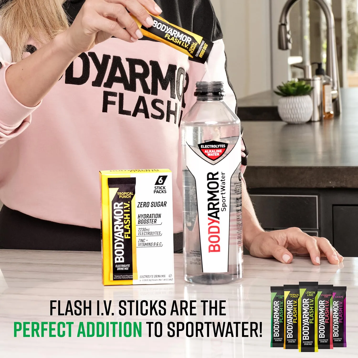 BODYARMOR SportWater Alkaline Water, Superior Hydration, High Alkaline Water pH 9 , Electrolytes, Perfect for your Active Lifestyle, 1 Liter (Pack of 12)