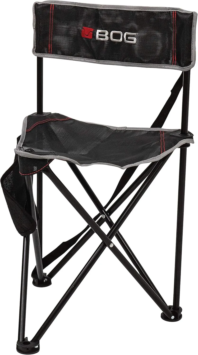 BOG Triple Play Ground Blind Chair with Rugged Construction, Aluminum Frame, Extended Seat Area, Quiet Setup, Breathable Textilene Fabric, Collapsible, and Carry Bag for Hunting, Shooting, and Outdoor