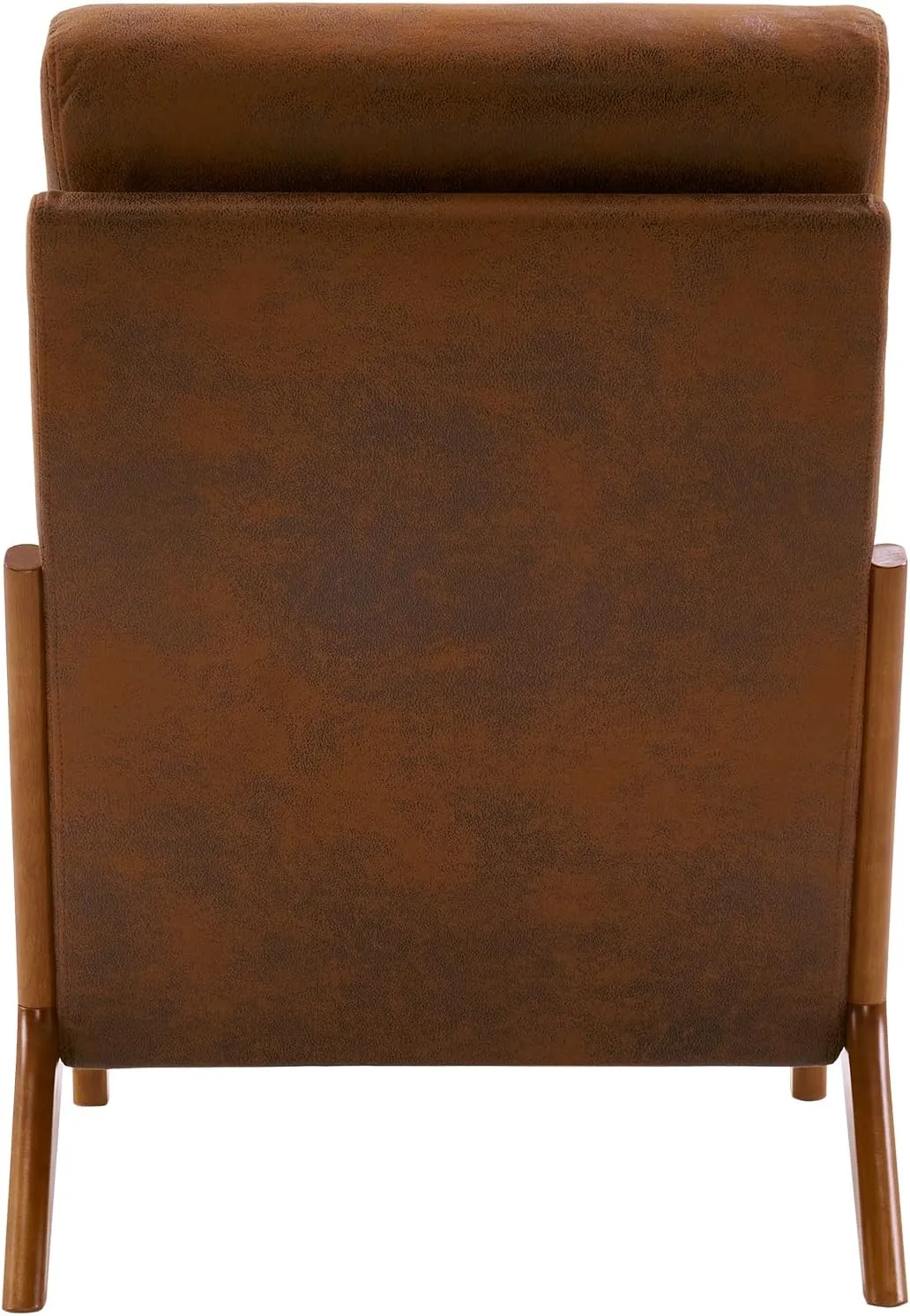 Bonnlo High Back Microfiber Rustic Mid Century Modern Accent Chair, Soild Wood Padding Lounge Armchairs Side Sitting Chairs for Living Room, Bedroom, Guest Room