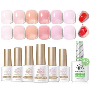 BORN PRETTY Jelly Gel Nail Polish with New Upgraded Gentle Formula Magic Gel Nail Polish Remover