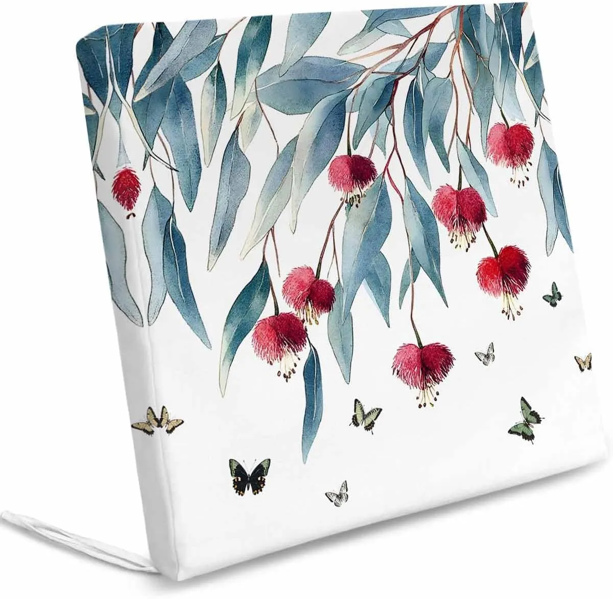 Botanical Leaves Outdoor Cushion Chair Cover Set of 4 - Waterproof Couch Seat Covers, Spring Floral Butterfly Pastoral Patio Furniture Protector Cushions Slipcovers for Sofa/RV, 22"x22"x4"