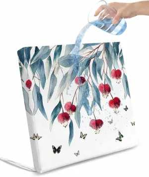 Botanical Leaves Outdoor Cushion Chair Cover Set of 4 - Waterproof Couch Seat Covers, Spring Floral Butterfly Pastoral Patio Furniture Protector Cushions Slipcovers for Sofa/RV, 22"x22"x4"