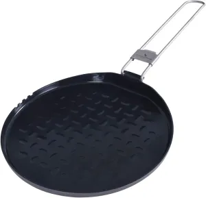 Boundless Voyage Titanium Non-stick Pan with Folding Handle Frying Pan Pizza Pan Outdoor Camping Picnic Hiking BBQ Cookware A-Ti2064C