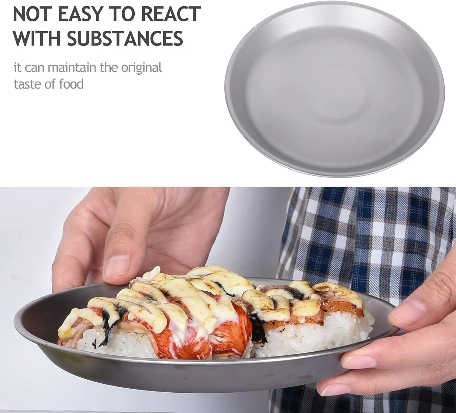 Boundless Voyage Ultralight Titanium Bowl Pan Plate Dish with Carry Bag Outdoor Camping Portable Tableware Cookware (2 Pcs Set (Shallow Bowl Plate))