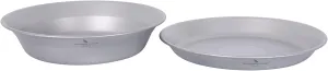 Boundless Voyage Ultralight Titanium Bowl Pan Plate Dish with Carry Bag Outdoor Camping Portable Tableware Cookware (2 Pcs Set (Shallow Bowl Plate))