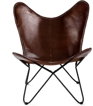 Brown Leather arm Chair Star Butterfly Leather Butterfly Chair Home Decor -ONLY Cover (Brown)