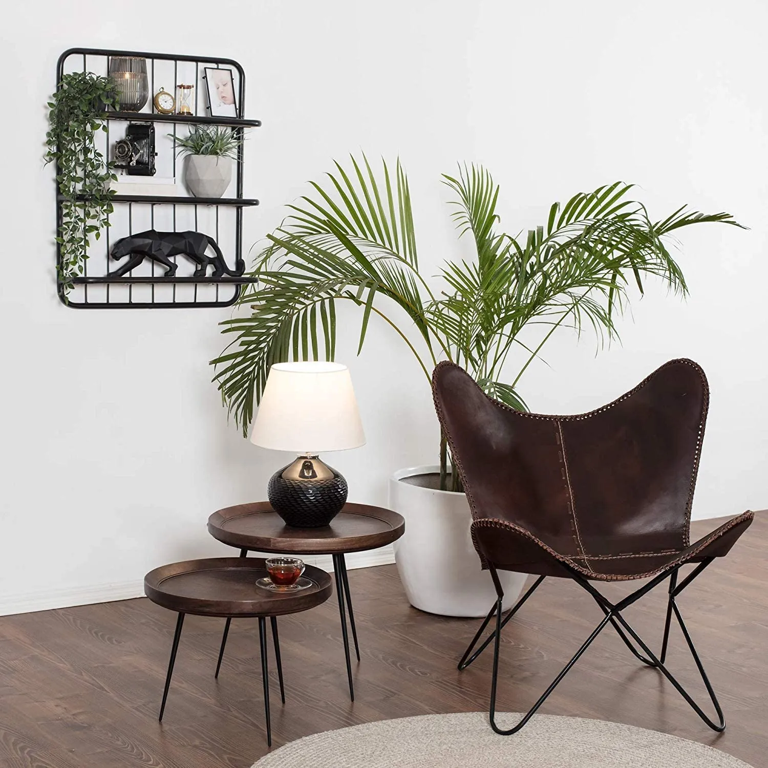 Brown Leather arm Chair Star Butterfly Leather Butterfly Chair Home Decor -ONLY Cover (Brown)