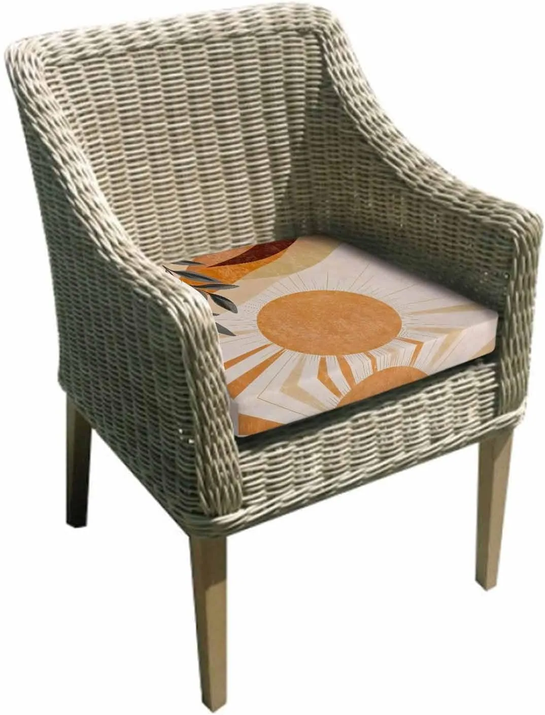 Brown Outdoor Cushion Chair Cover Set of 2 - Waterproof Couch Seat Covers, Modern Abstract Art Summer Botanical Aesthetics Patio Furniture Protector Cushions Slipcovers for Sofa/RV, 24"x24"x4"
