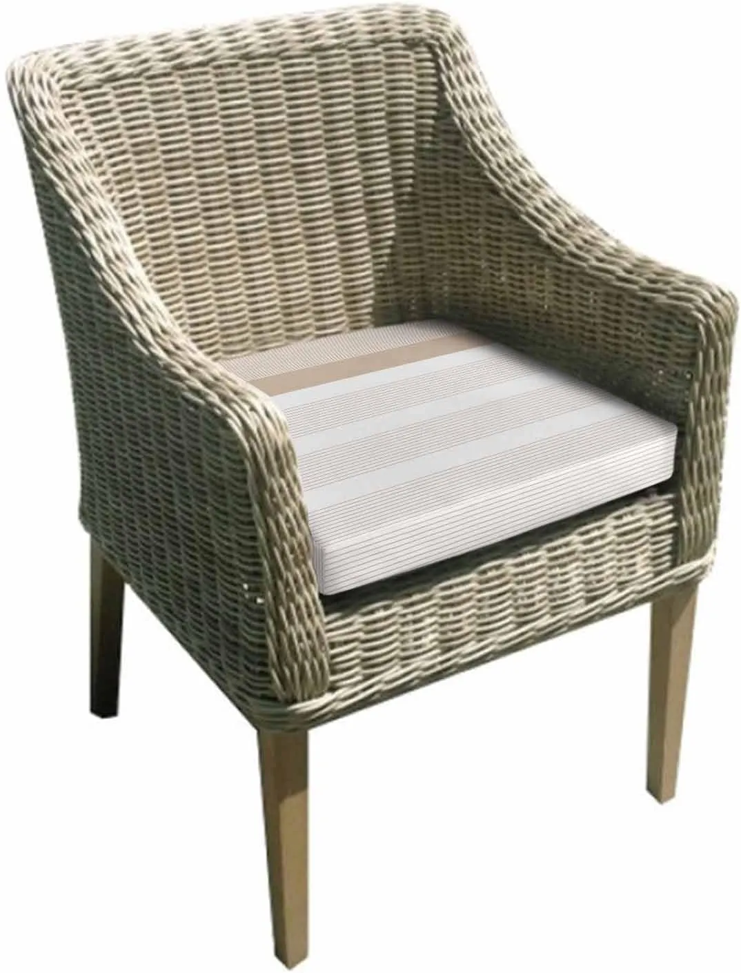 Brown Stripe Outdoor Cushion Chair Cover Set of 2 - Waterproof Couch Seat Covers, Modern Rustic Horizontal Brown Striped Patio Furniture Protector Cushions Slipcovers for Sofa/RV, 24"x24"x4"