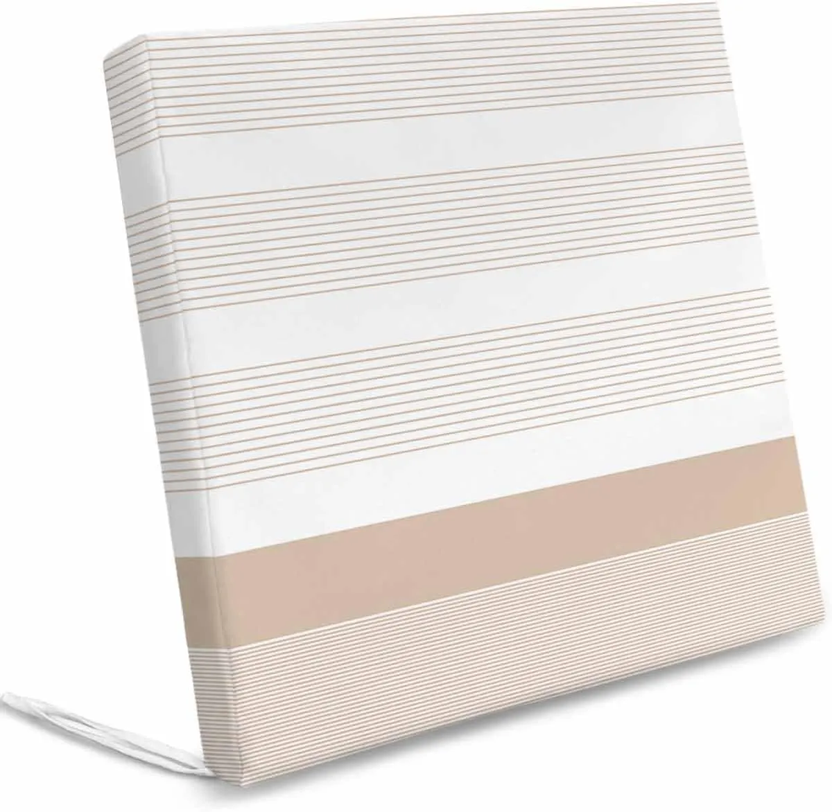 Brown Stripe Outdoor Cushion Chair Cover Set of 2 - Waterproof Couch Seat Covers, Modern Rustic Horizontal Brown Striped Patio Furniture Protector Cushions Slipcovers for Sofa/RV, 24"x24"x4"