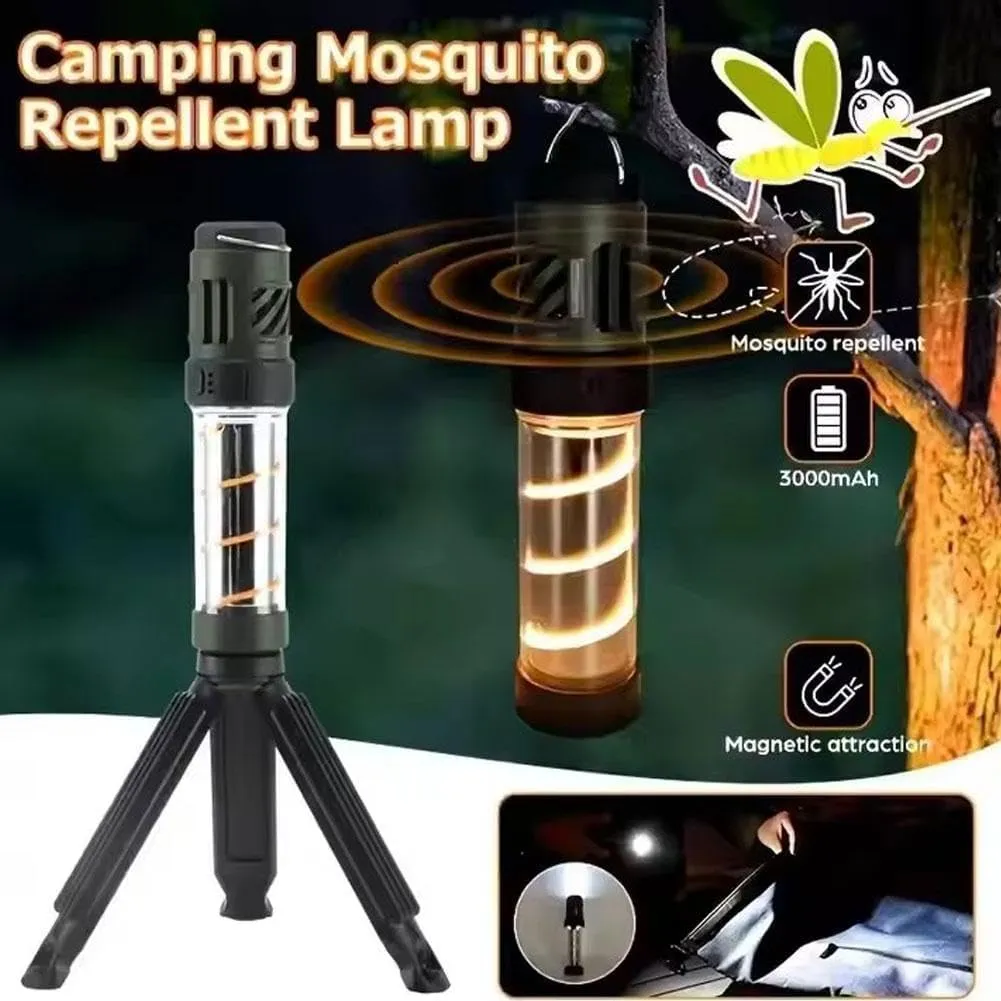 Buzz Defense Portable, 2025 New BuzzDefense Dual Mode Integrated Camping Lantern with 3000 mAh USB Charging, Waterproof, Adjustable Brightness LED Camping Light for Outdoor, Garden, Picnic (Mix)