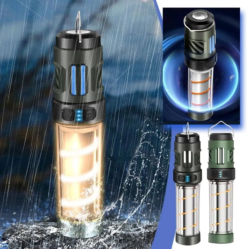 Buzz Defense Portable, 2025 New BuzzDefense Dual Mode Integrated Camping Lantern with 3000 mAh USB Charging, Waterproof, Adjustable Brightness LED Camping Light for Outdoor, Garden, Picnic (Mix)