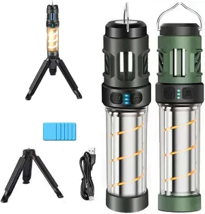 Buzz Defense Portable, 2025 New BuzzDefense Dual Mode Integrated Camping Lantern with 3000 mAh USB Charging, Waterproof, Adjustable Brightness LED Camping Light for Outdoor, Garden, Picnic (Mix)