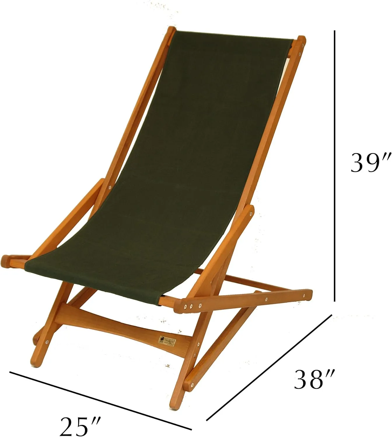 BYER OF MAINE Pangean Glider Chair - Portable Camping Chair, Outside Furniture, Foldable Chair and Space Saving Furniture - Wood, Holds Up to 250 pounds, Green